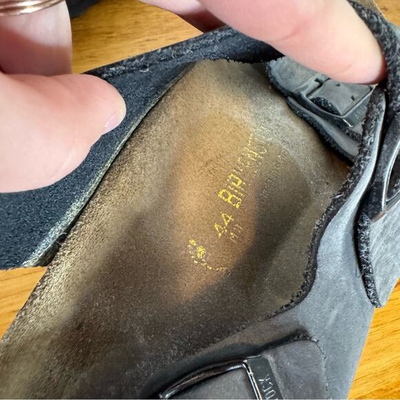 Birkenstock Milano Black Leather Slingback Ankle Strap Sandals Size 44 - Picture 3 of 5